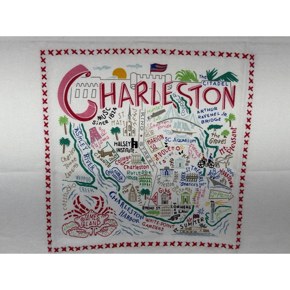Catstudio Charleston SC Dish Kitchen Tea Towel With Keepsake Envelope Souvenir